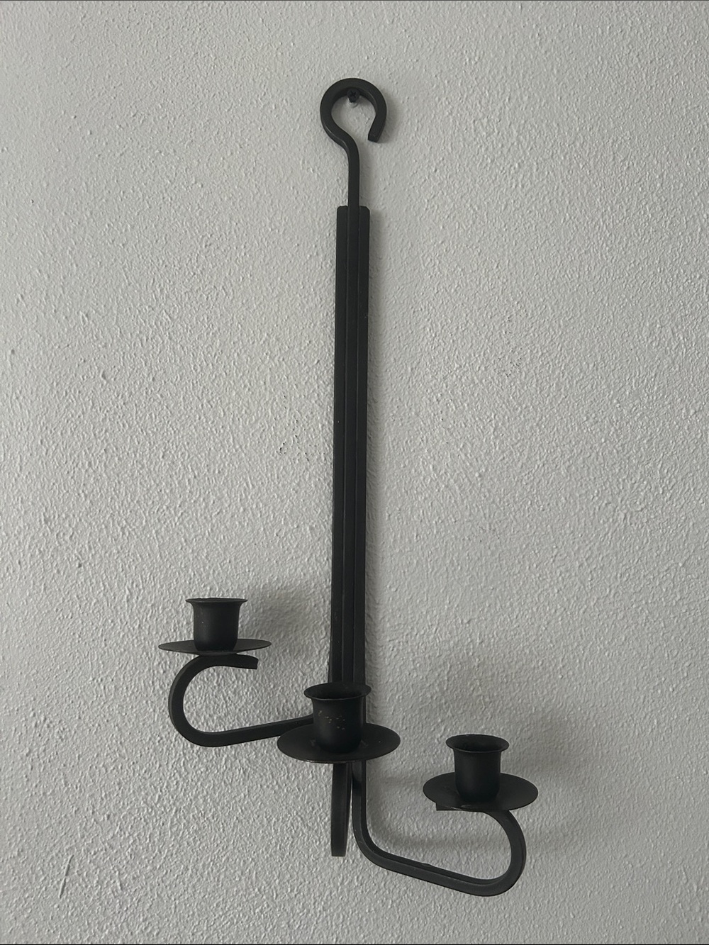 Vintage Black Wrought iron Wall Candle Holder. Set of two